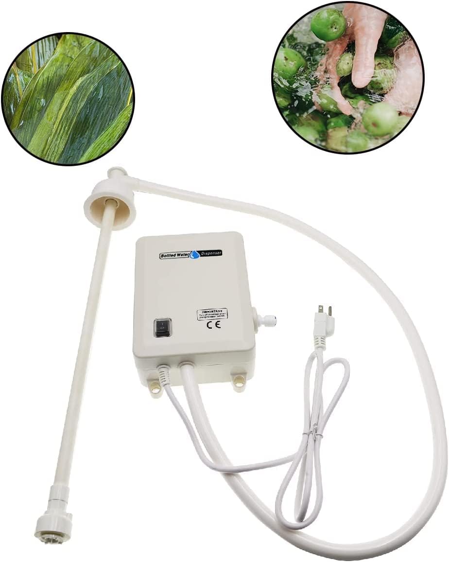 Bottle Water Dispenser Pump System Self-Priming 110V AC US Plug Drinking Water Pump Single Tube Food Grade Suitable for Coffee/Tea Maker, Water Dispenser, Refrigerator, Ice Maker