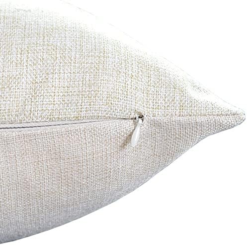TSSOHU Vintage Flowers Pillow Cover Rustic Cotton Linen Decorative Square Throw Pillow Cover 18x18 Inch for Sofa Couch Decoration