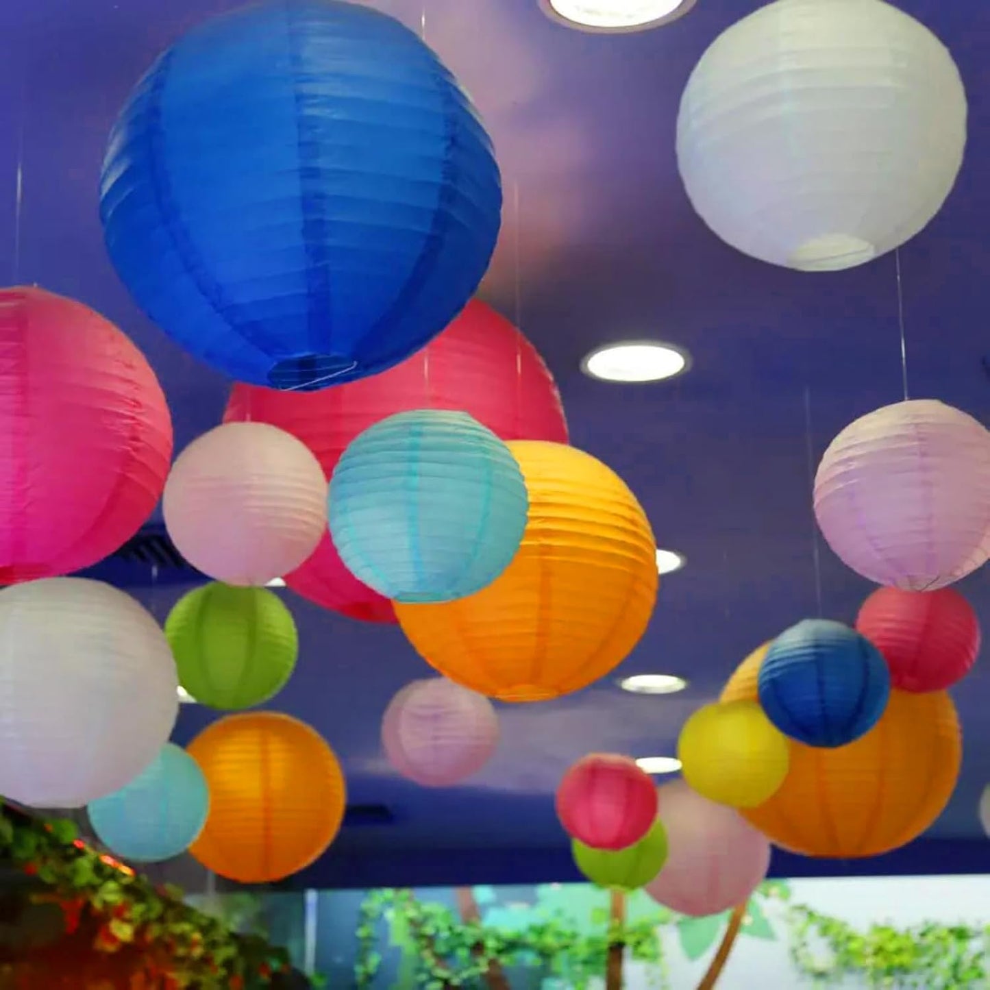 Paper Lanterns Decorations,Paper Hanging Decorations Ball Lanterns Lamps for Birthday Parties, Bridal Showers, Baby Showers, Wedding(10 Pcs,4 in/6 in/8 in/10 in,White)