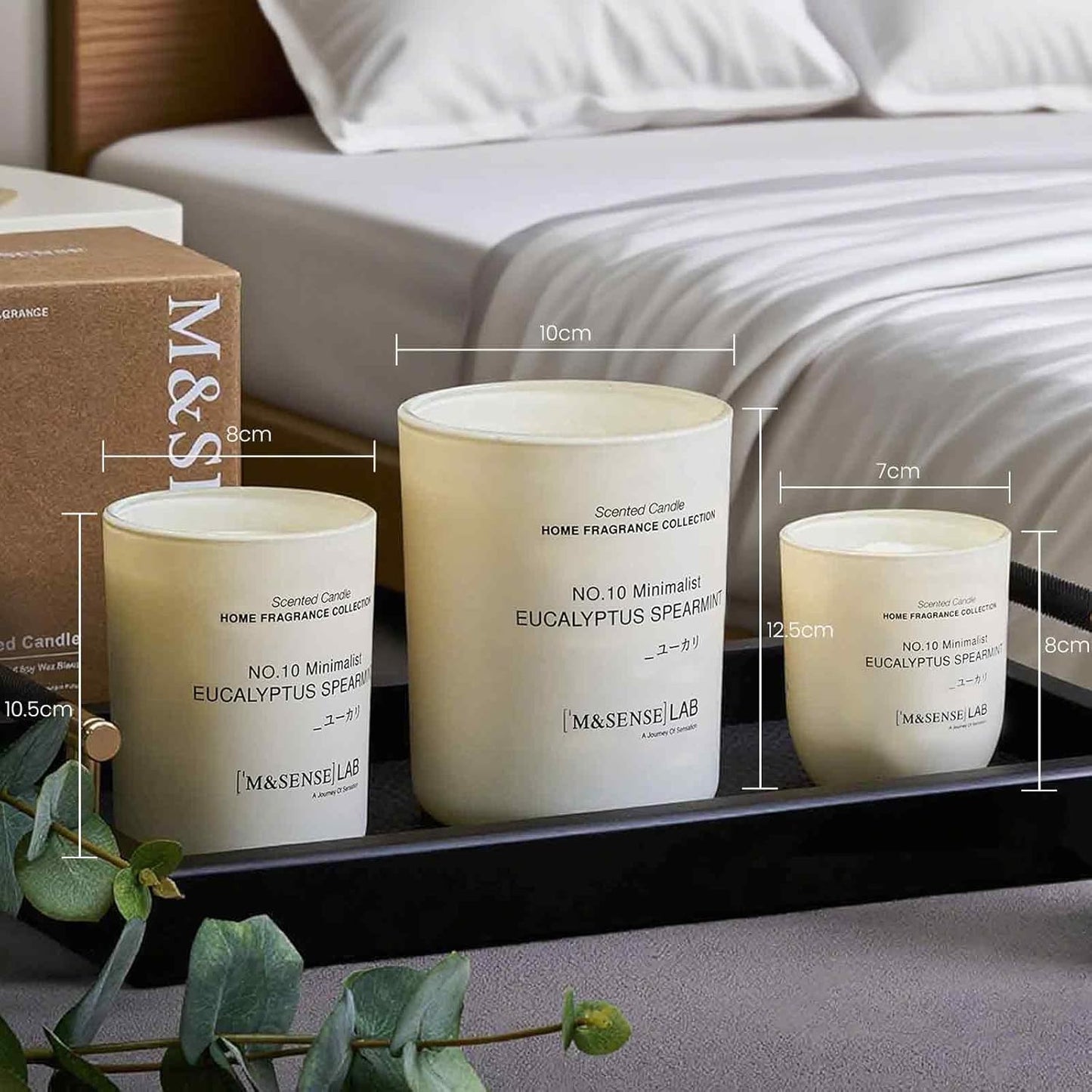 M&SENSE Natural Soy Candle| Pink Jasmine Blossom | 16.6 oz, 95H Burn | Minimalist Scented Candle for Relaxation, Gifting, Home Décor | for Bedroom, Office, Party Large