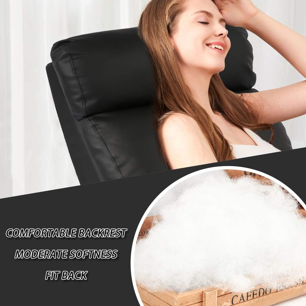 BestMassage | Recliner Chair | with 2 Point Massage Function | Black | with Lumbar Support, Adjustable Push Back, Wide Armrests, Footrest & Padded Seat | Easy Assembly | for Living Room, Home Theatre