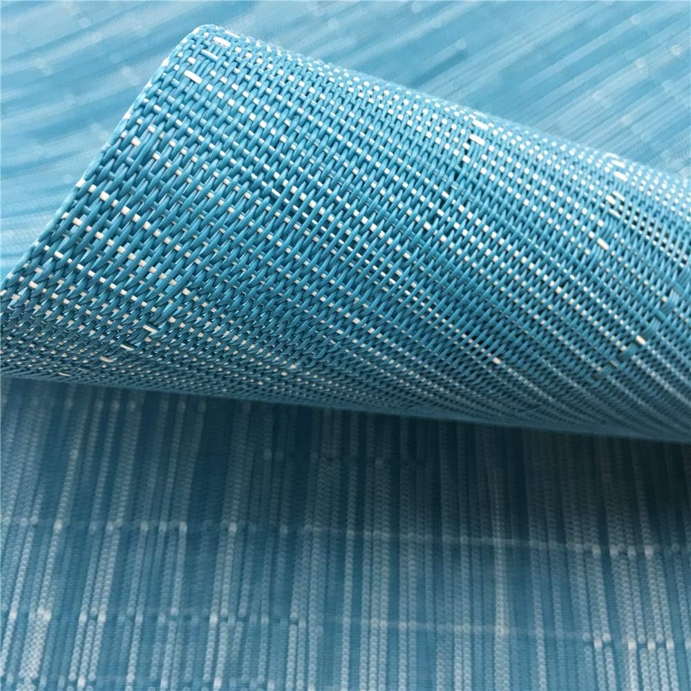 WAZAIGUR Placemats Set of 4 for Dining Table Heat-Resistant Washable Place Mats Woven Vinyl Kitchen Table Mats Easy to Clean,Blue