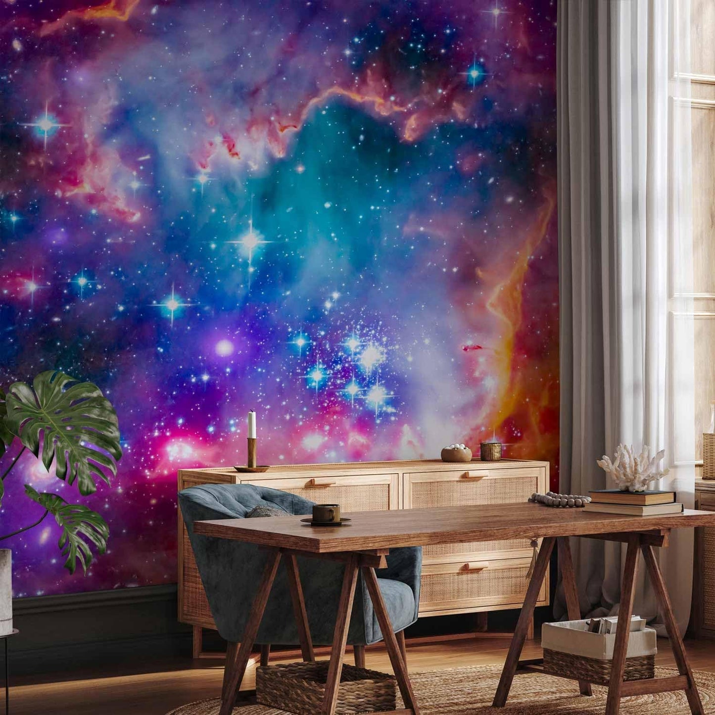 artgeist Wall Mural Abstract 138x101 in - XXL Non-Woven Wallpaper Fleece Wall Decor Photo Print Picture Image Design Abstract Cosmos Sky Star i-G-10010-a-a