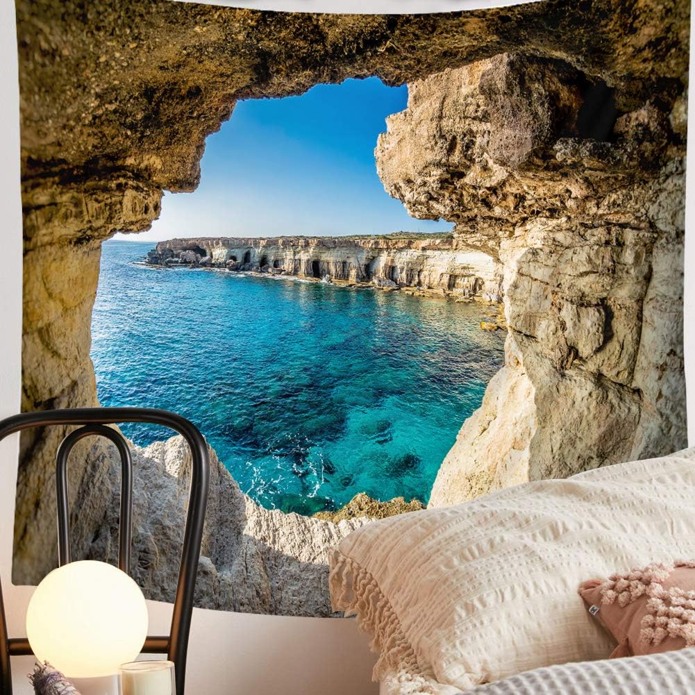 Llamazing Forest Home Decor Tapestry - Living Room Bedroom Decoration Curtain - Magic Landscape (Sea, 78''L60''W)