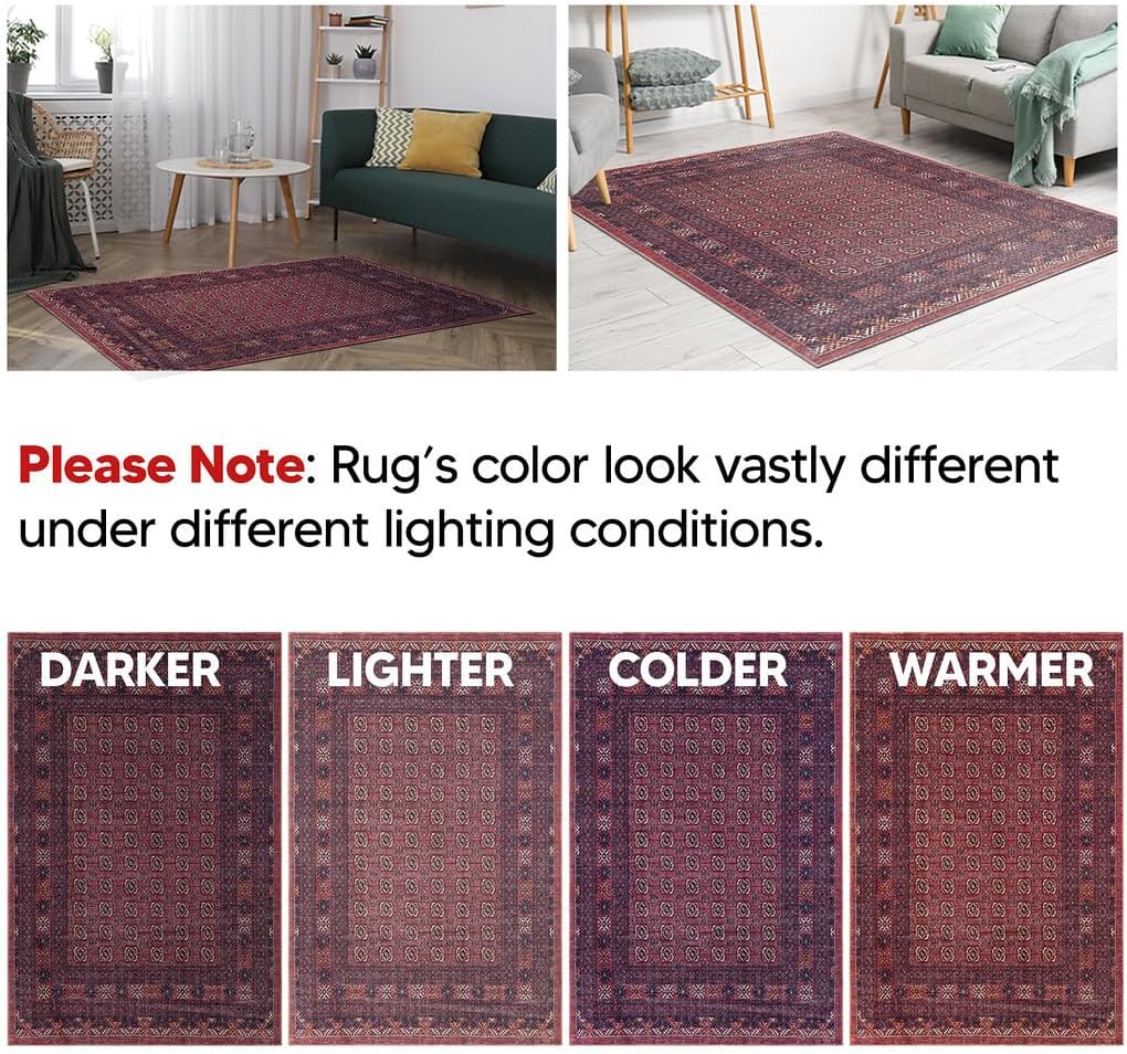 Keen Home Design 3x5 Rug - Machine Washable Entry Rug with Non-Slip Backing, Ideal for Enteryway, Kitchen, Bathroom, Laundry Room - Vintage, Easy Clean, Durable, Low Pile Rug - (3' x 5')