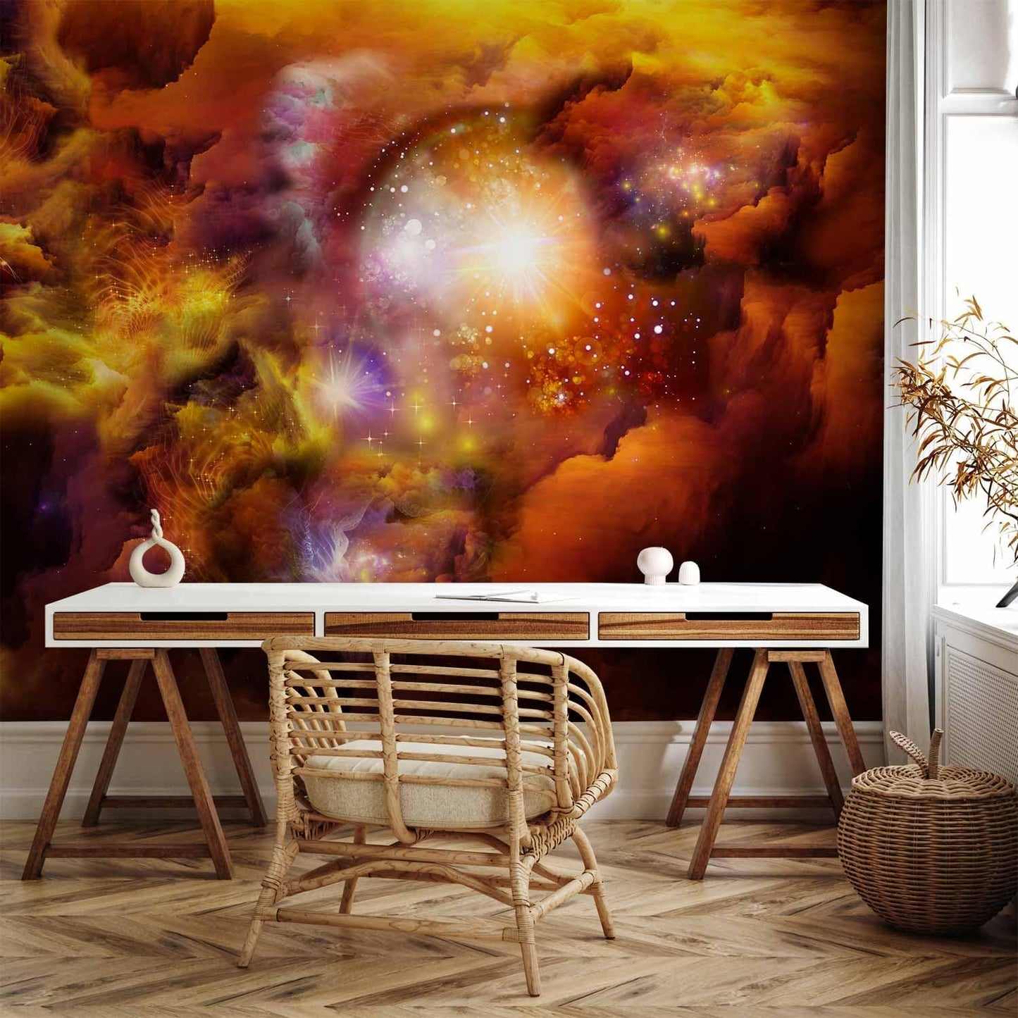 artgeist Wall Mural Cosmos Galaxy 116x83 in - Peel and Stick Self-Adhesive Wallpaper Removable Large Sticker Foil Wall Decor Print Picture Image Design n-A-0027-a-d