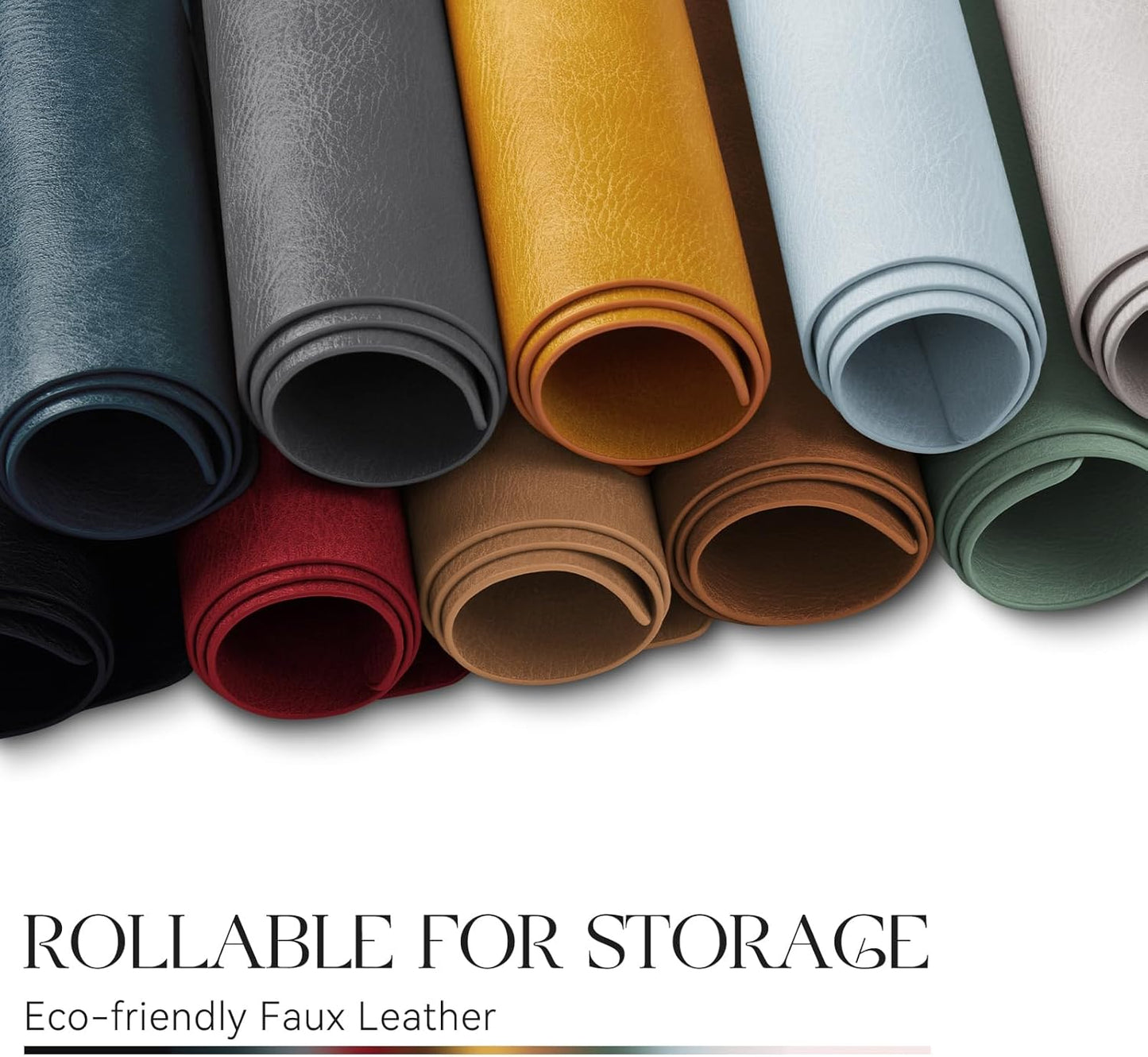 MOSAYT Vinyl Placemats Set of 6-12 X 17 Inch - Faux Leather 100% Waterproof Oil-Proof Wipeable PU Place Mats, Heat Resistant Reversible Table Mats for Kitchen, Dining, Outdoor (Camel)