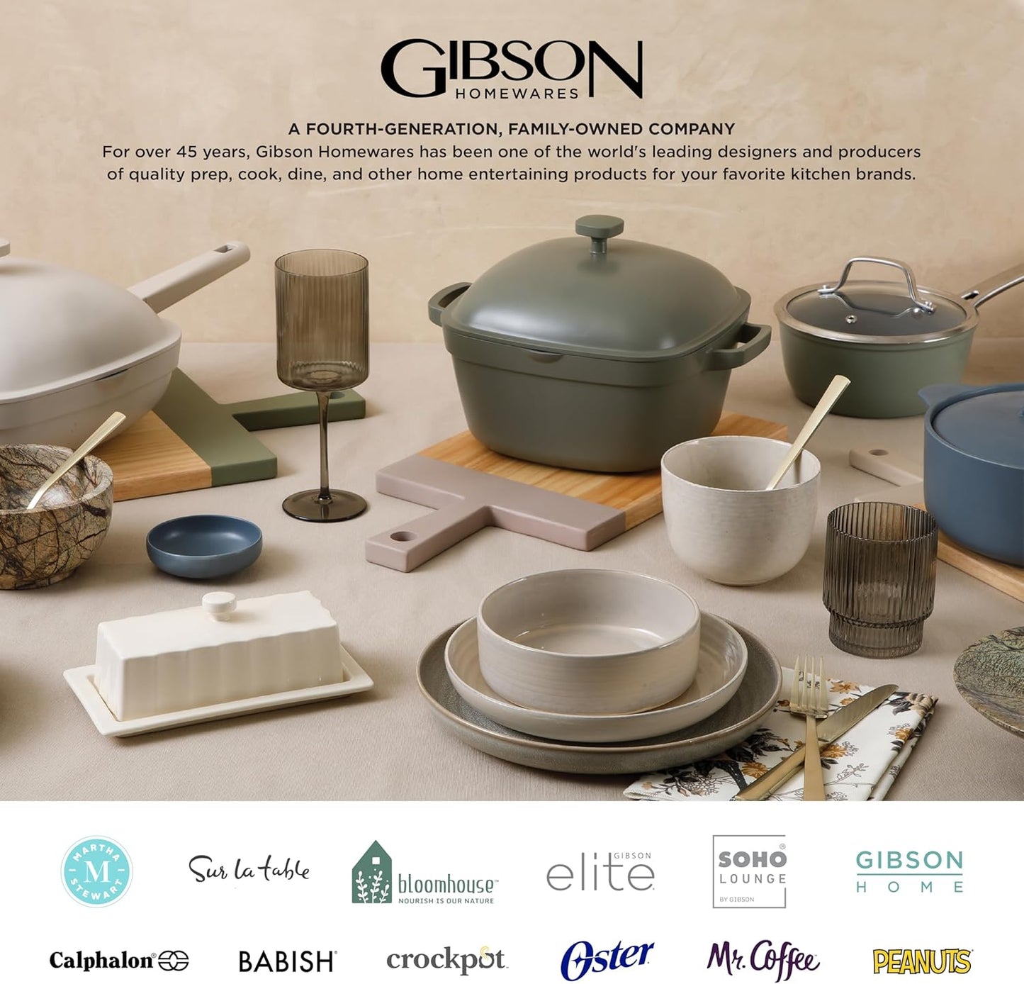 Gibson Elite Rhinebeck Double Bowl Dinnerware Set, Service for 4 (16pcs), White and Black