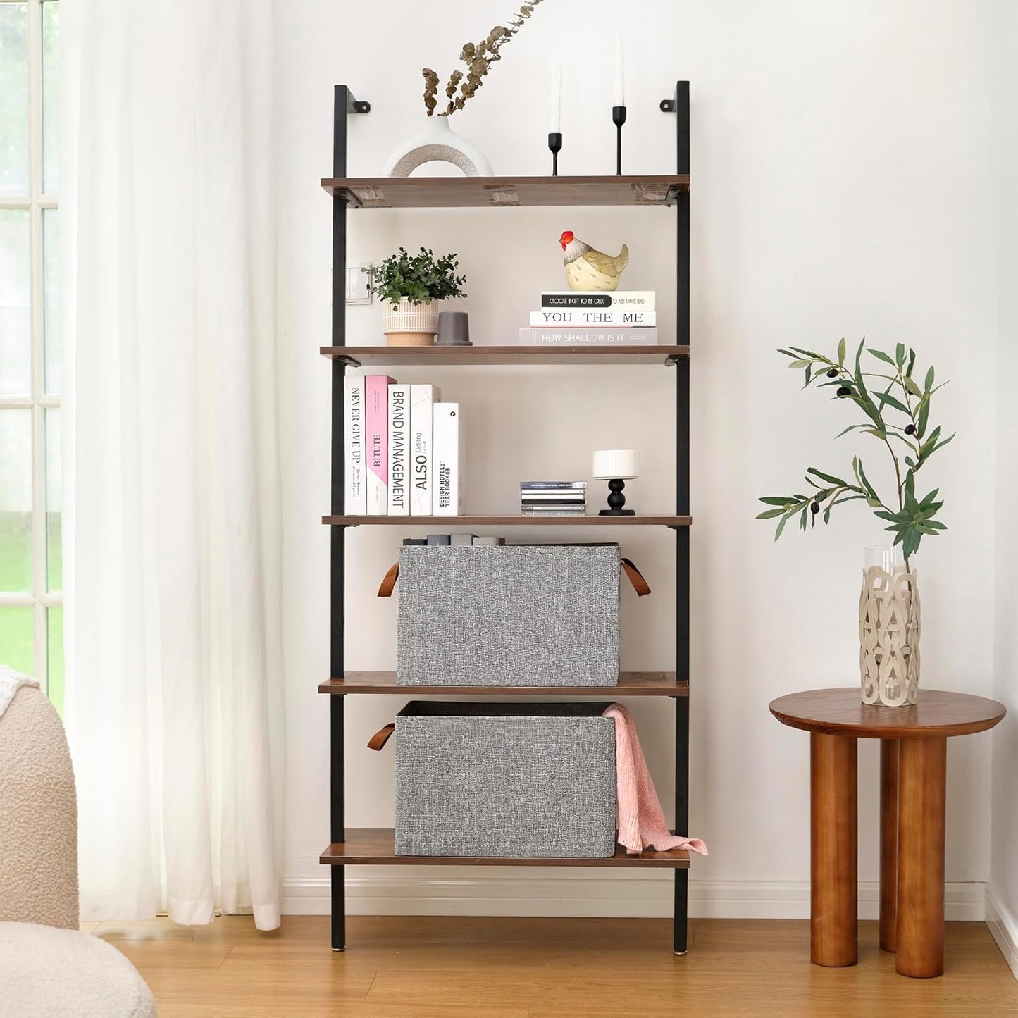 GRANNY SAYS Closet Storage Baskets, Collapsible Fabric Storage Bins with Metal Frame, Clothes Organizer Bins, Extra Large Baskets for Shelves, Gray, 4-Pack