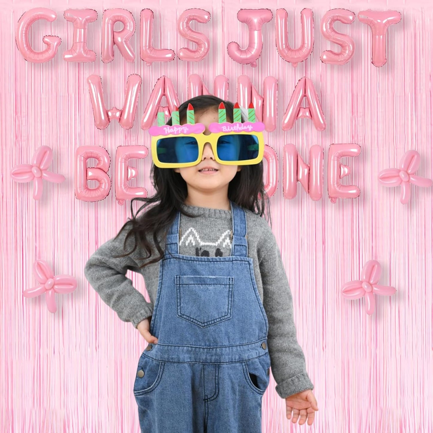 BRAVESHINE Pastel Pink Foil Fringe Curtains Tinsel Backdrop - 2 Pack Photo Booths Party Streamers Supplies for Halloweens/Boo Girls Princess Birthdays Bridal Shower Bachelorette Sweet Bow Decorations