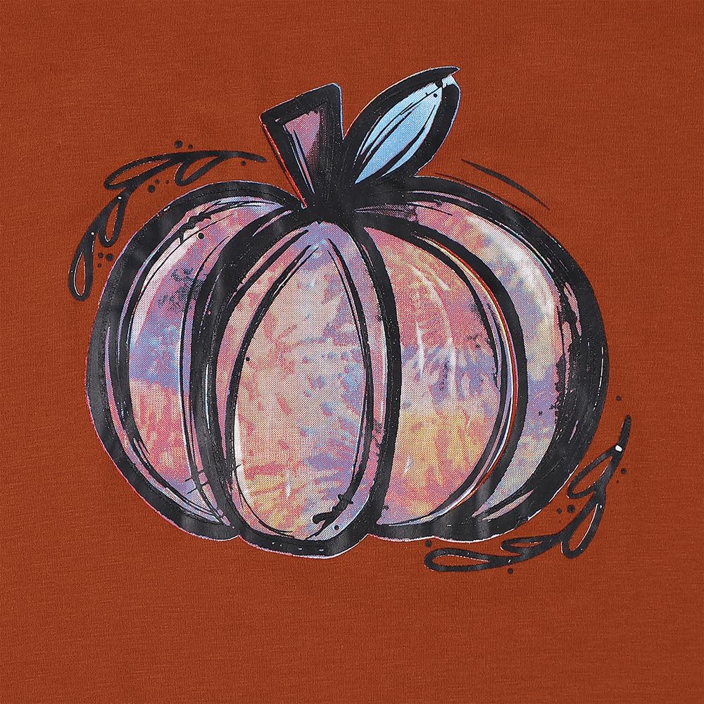 Tobrief Women's Long Sleeve V-Neck Shirts Fall Graphic Tees Loose Casual T-Shirt