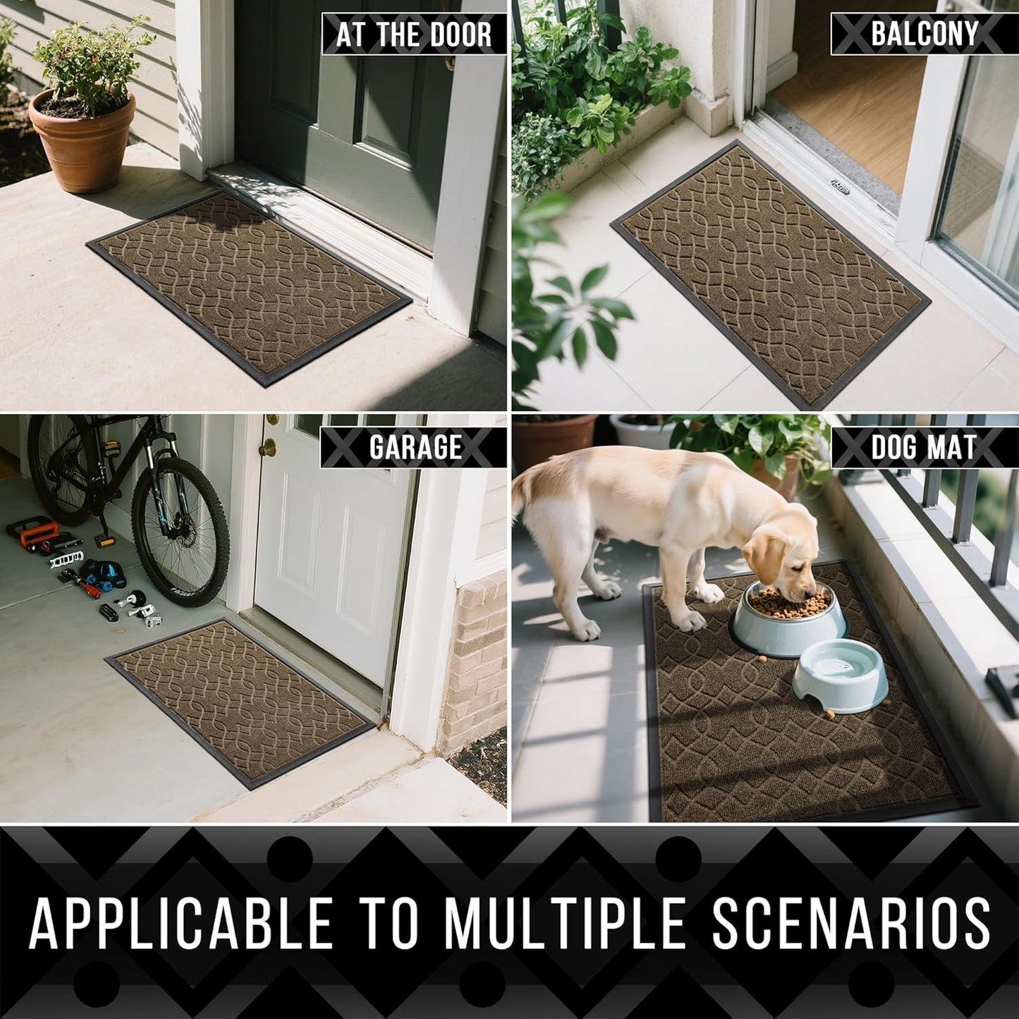 Yimobra Front Door Mat Outdoor Indoor 60x36, All-Season, All-Weather, Heavy Duty Welcome Door Mats Outside Entrance, Non Slip Porch Patio Entrance Mat, Brown