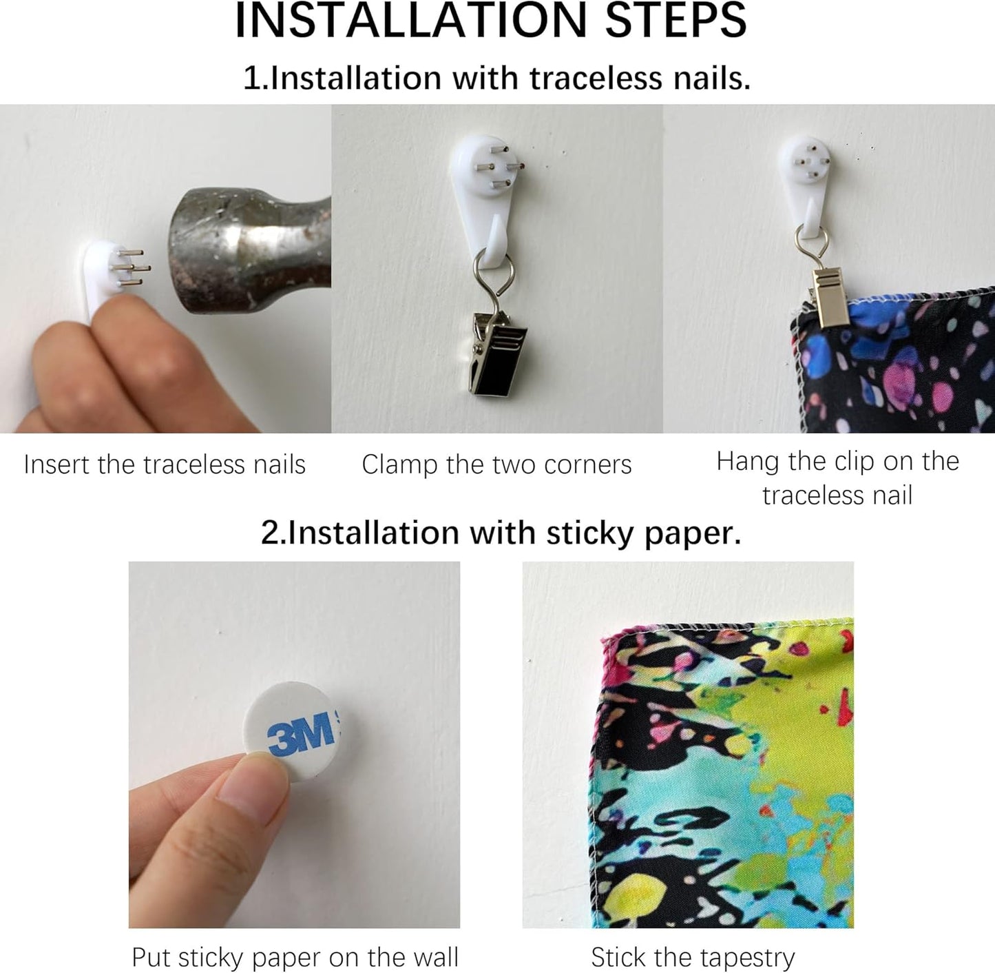 OSVINO Blacklight Colorful Mandala Tapestry 59"x51" Kaleidoscopic Trippy Room Decor Black Light Poster Bohemian Wall Decor for Bedroom Backdrop Decor