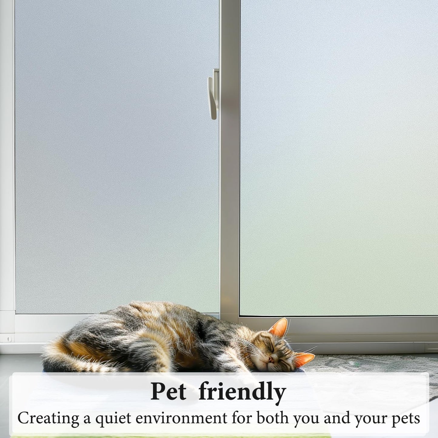 DUOFIRE Privacy Window Film Natural Frosted Glass Film Static Cling Glass Film No Glue Anti-UV Window Sticker Non Adhesive for Privacy Office Meeting Room Bathroom Living Room 23.6in. x 78.7in. S001