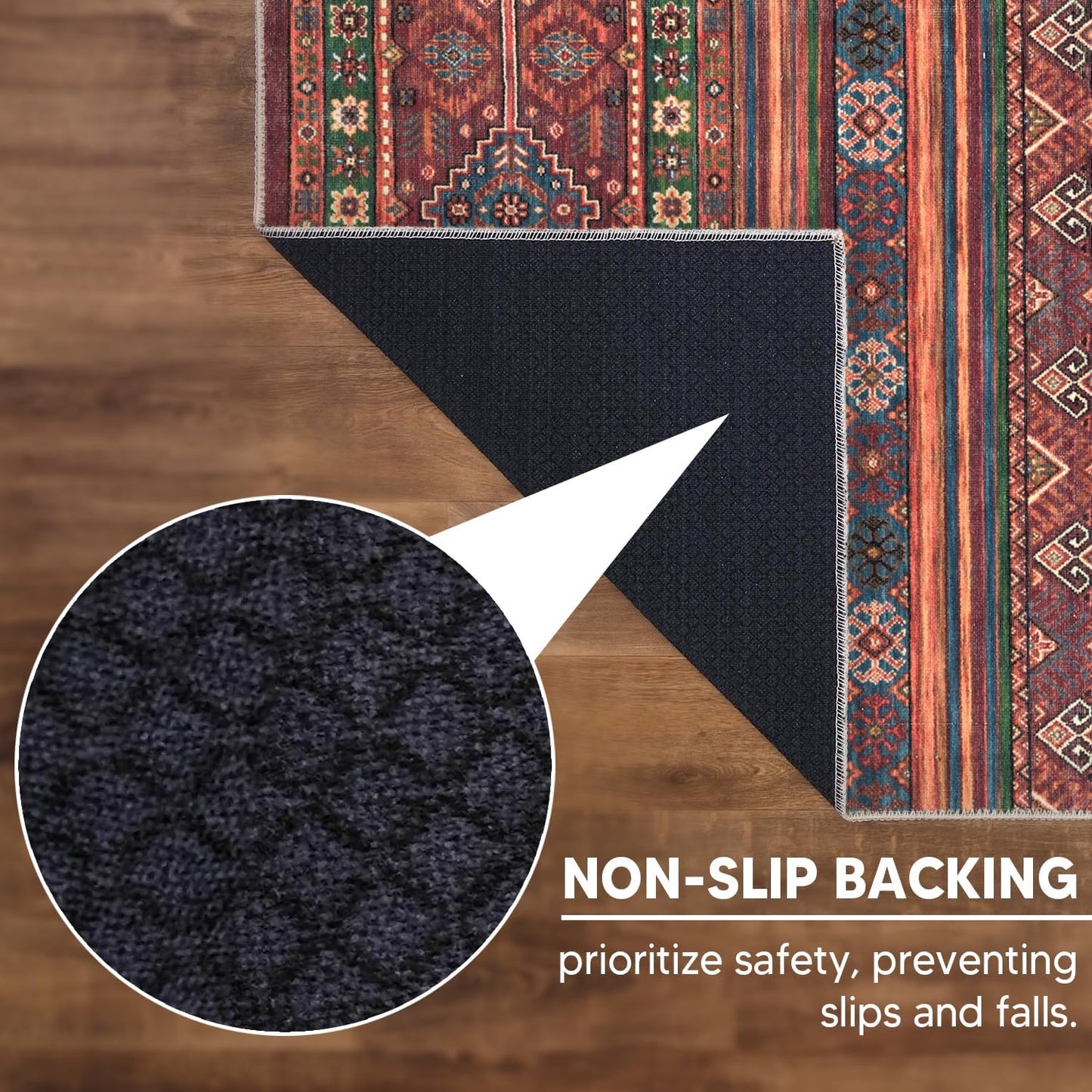 Keen Home Design 2x3 Rug - Machine Washable Entry Rug with Non-Slip Backing, Ideal for Enteryway, Kitchen, Bathroom, Laundry Room - Vintage, Easy Clean, Durable, Low Pile Rug - (2' x 3')