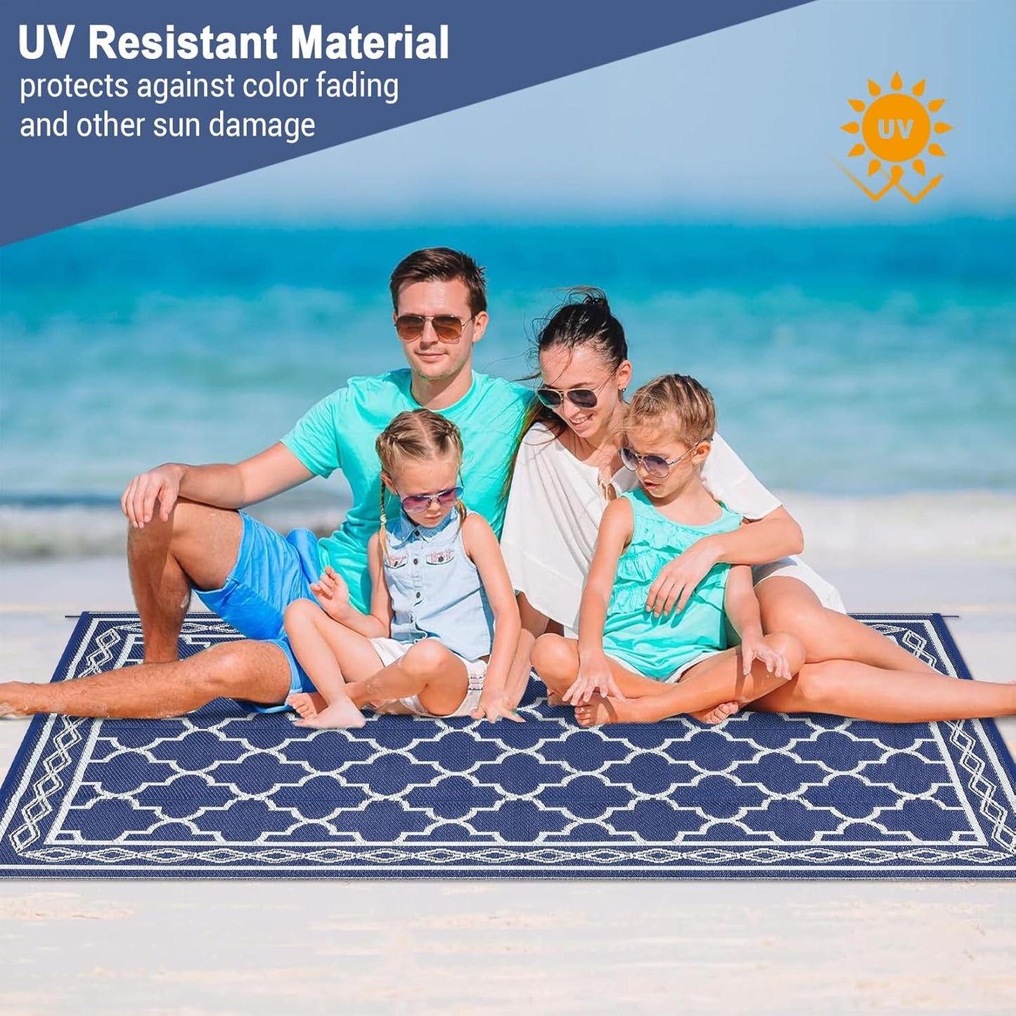 GAOMON Outdoor Rug for Patio Reversible Plastic Camping Rugs