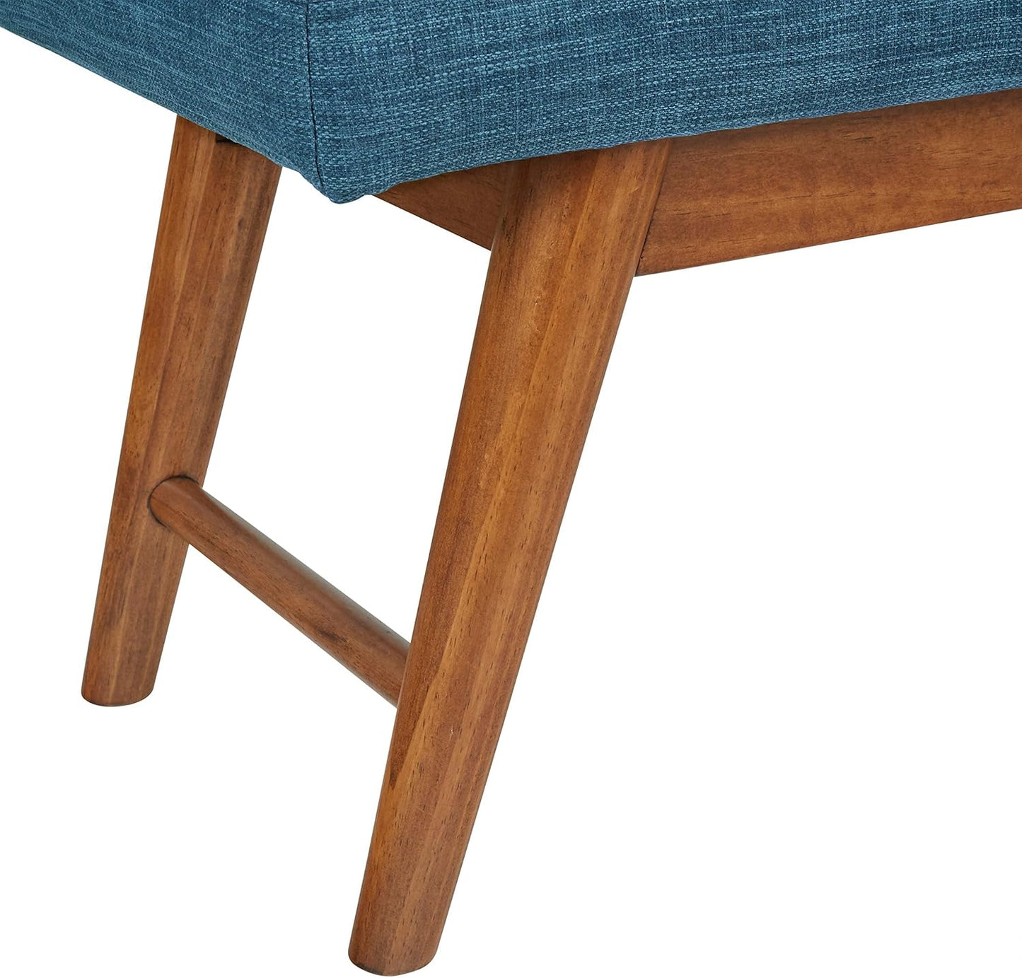 Amazon Basics Modern Haraden Upholstered Button-Tufted Bench, Blue, 16 x 44 x 17 in (Previously Rivet brand)