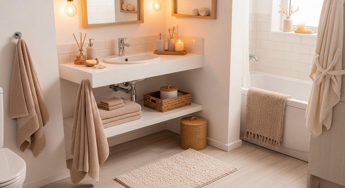 Cozy Bathroom Decor Ideas Using Soft Neutrals and Texture