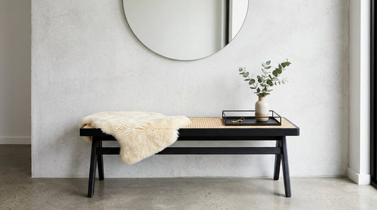 How to Style a Modern Bench in Your Entryway or Bedroom