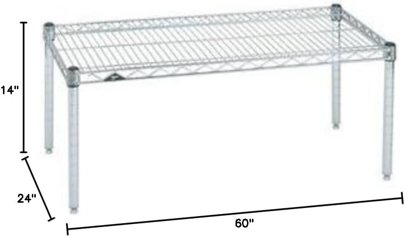 Omega Products Corporation 24" Deep x 60" Wide x 14" High Chrome Stationary Dunnage Rack