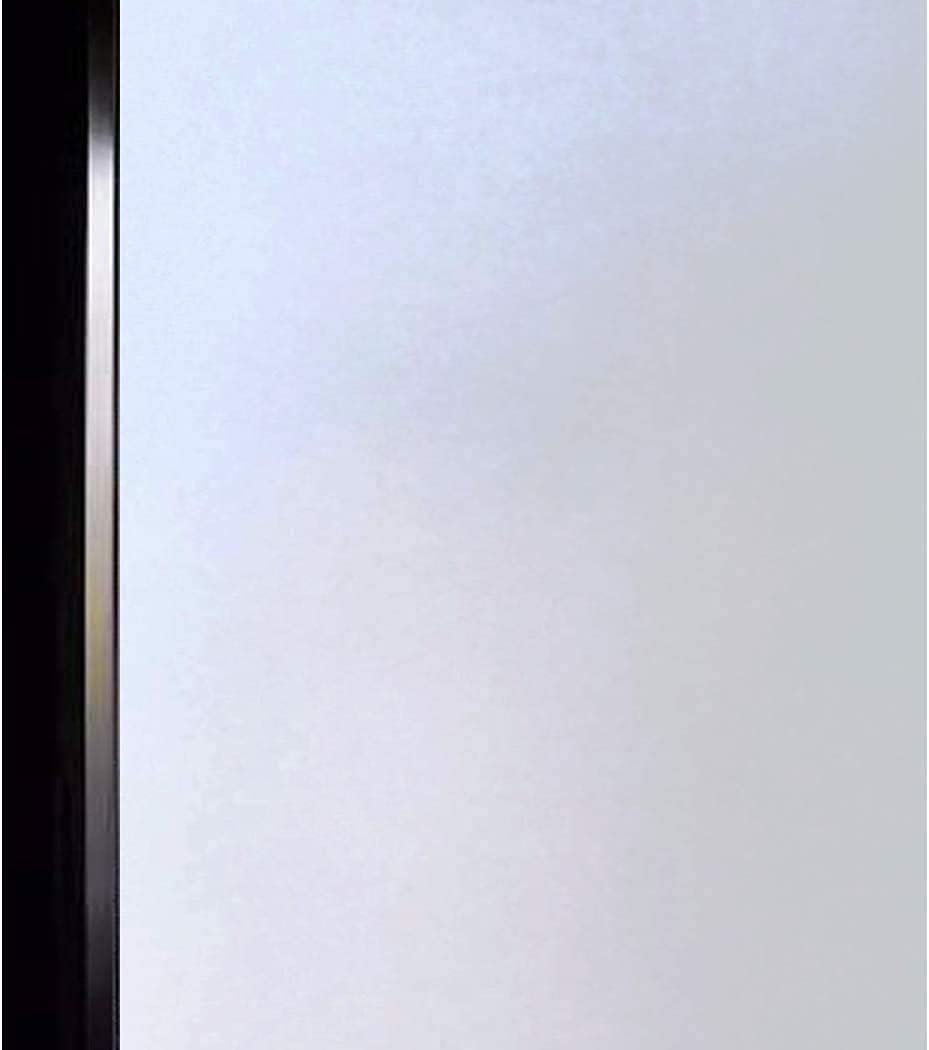 DUOFIRE Privacy Window Film Frosted Glass Film Matte White Static Cling Glass Film No Glue Anti-UV Window Sticker Non Adhesive for Privacy Office Meeting Room Bathroom Living Room DS001W 11.8x78.7in