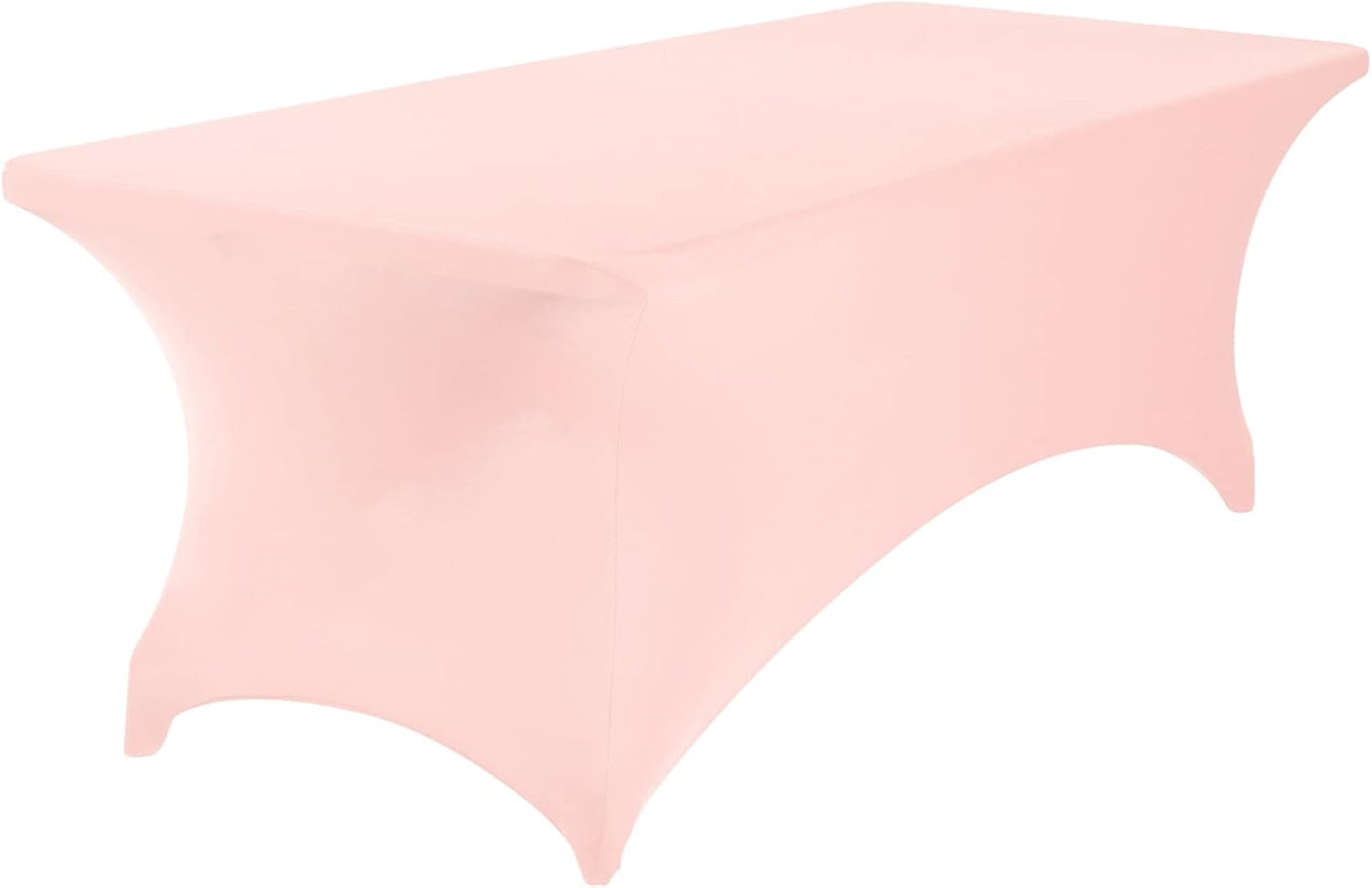 Spandex 8ft Waterproof Table Cover for Party,Wedding, Banquet, and Events(Blush Pink)