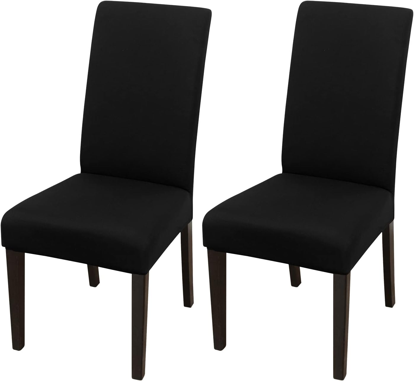 JQinHome Dining Chair Covers Dining Room Chair Slipcovers, 2 Pack High Stretch Removable Washable Parsons Chair Slipcover for Home Party Hotel Wedding Ceremony (Black)