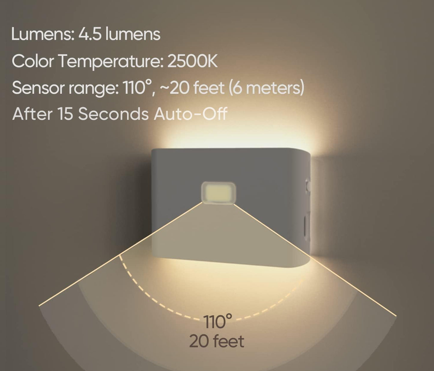 Rechargeable Night Lights with Dusk to Dawn & Motion Sensors, Warm & Soft White Stair Lights for Bathroom, Hallway, Linkable, Magnetic Mount, 9 Pack