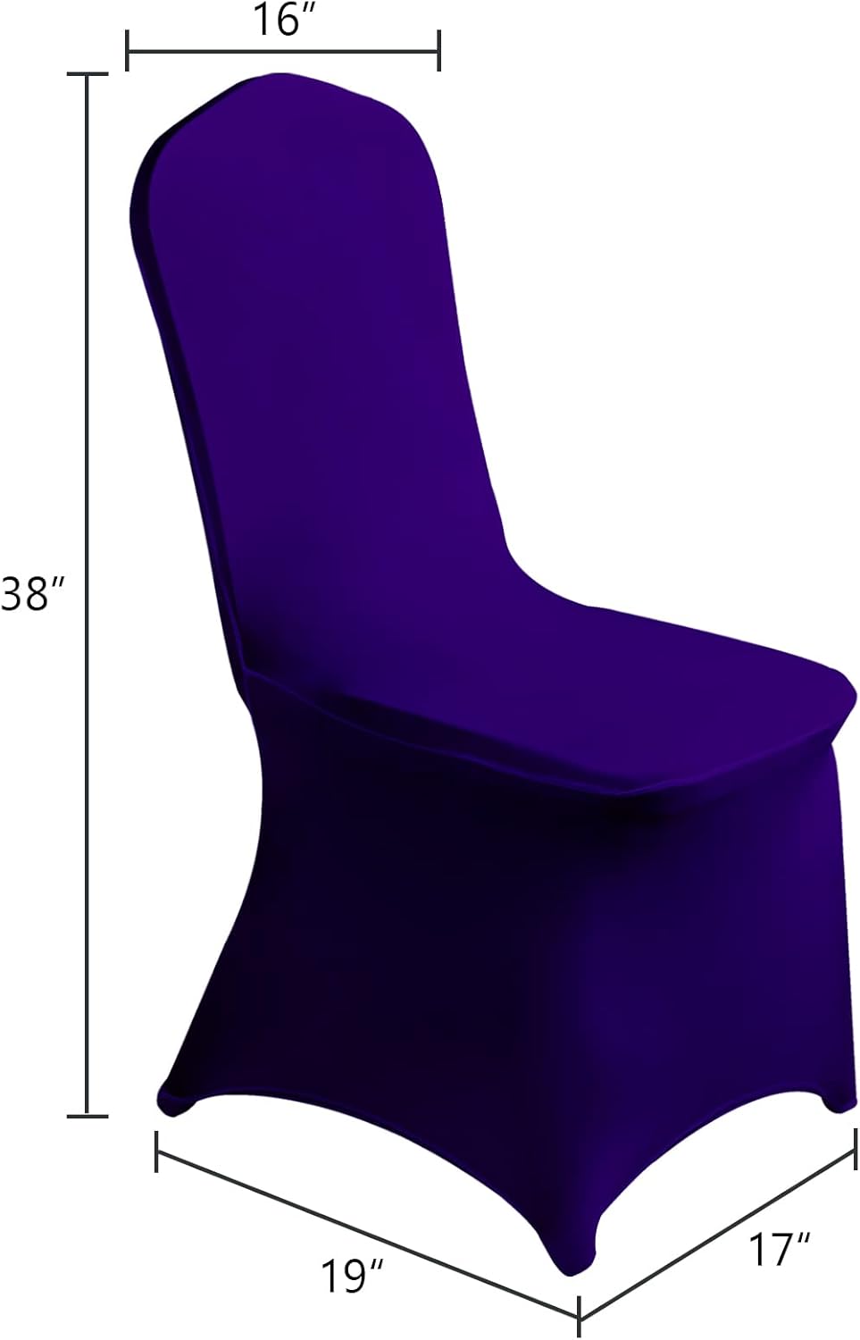 SUPERO Waterproof Spandex Chair Cover 12PCS, Stretch Dining Chair Covers, Polyester Outdoor Chair Covers, Protector Stretch Chair Cover for Party Universal, Banquet, Wedding Event, Hotel(Purple)