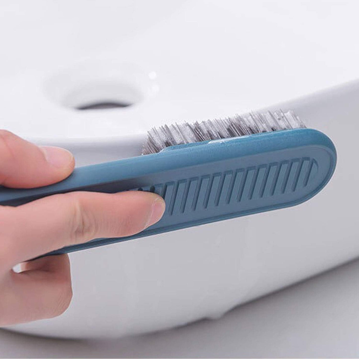 Cleaning Brush Soft Bristle Brush Laundry Scrub Brush Clothes Underwear Shoes Scrubbing Brush, Easy to Grip Household Cleaning Brushes Tool for Countertops Bathtubs (Blue)