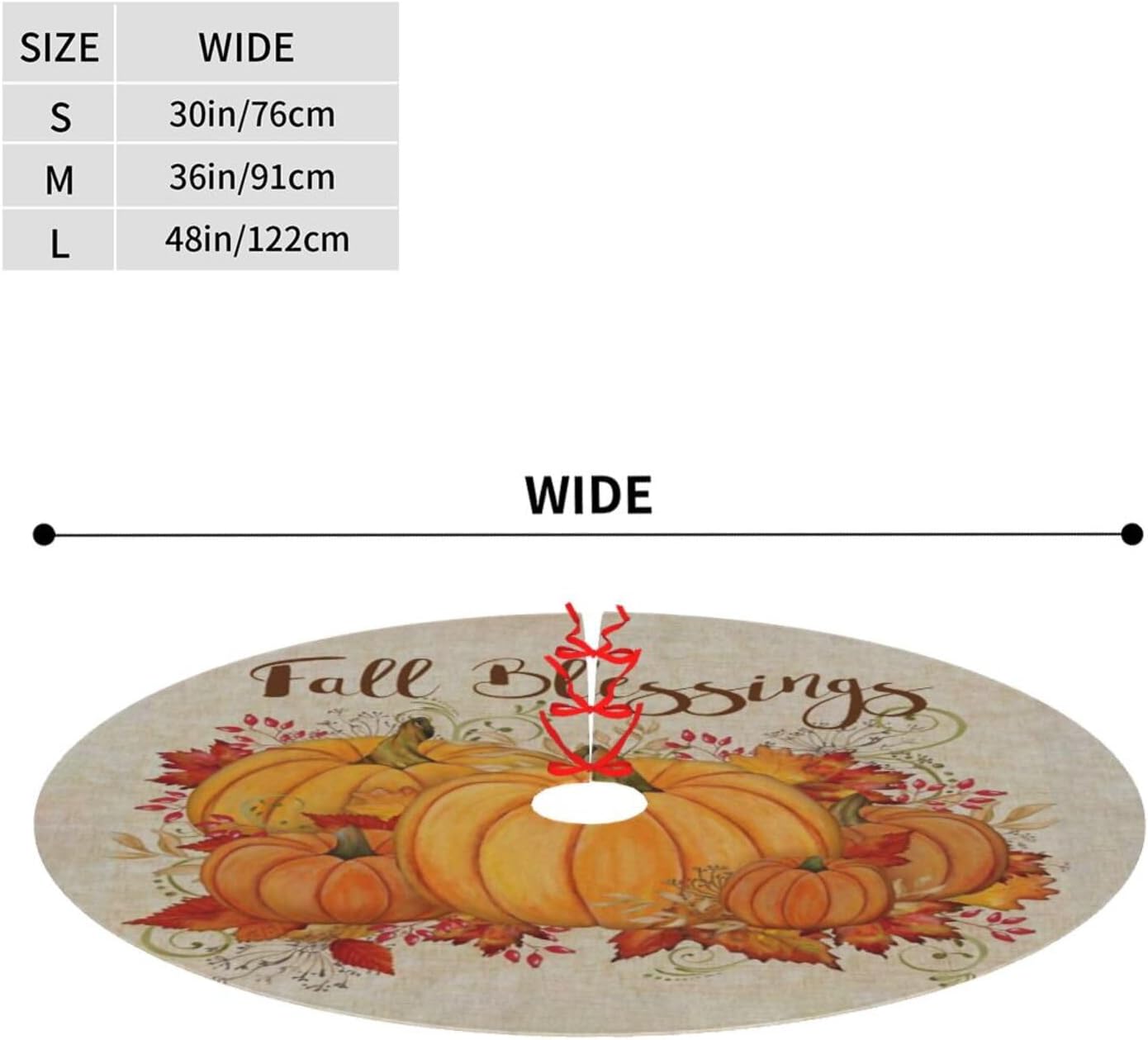 Christmas Tree Skirt,Fall Blessings Xmas Tree Skirt Rustic Farmhouse Tree Skirt for Christmas Decor Xmas Holiday Home Party Decorations48