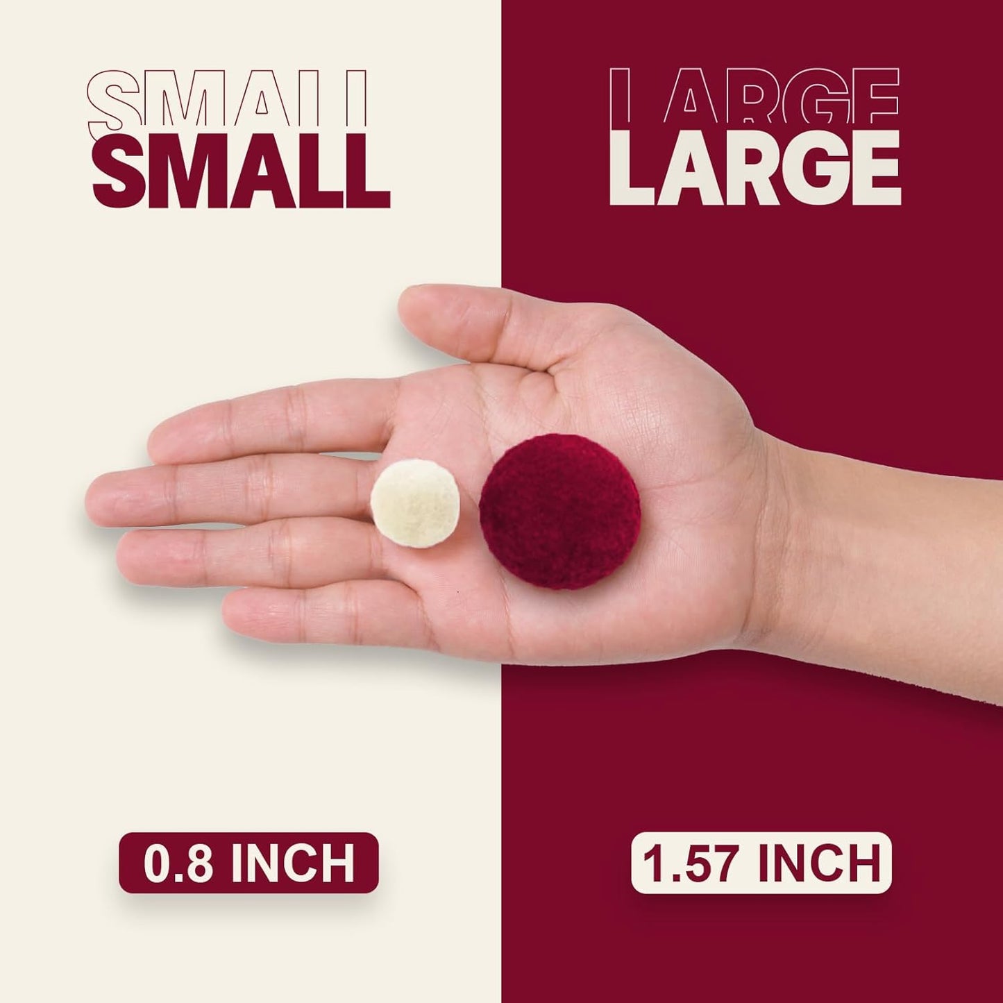 XmasExp Pom Pom Garland Decorations - Large Red Felt Ball Garland for Mantle, Indoor Home Decor, Christmas Tree Ornaments, Kids Room and Party Hanging Decor,13 Ft. (Red, 1.57")