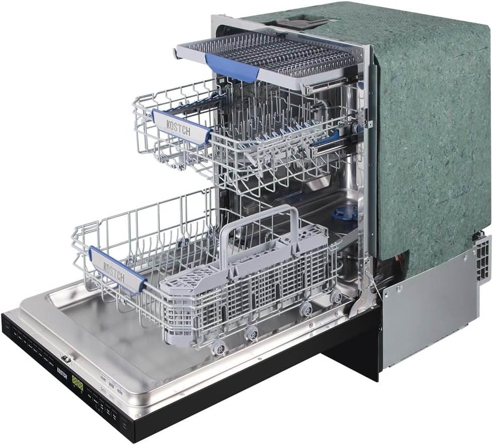 Large Capacity 24 inch Top Control Built-In Dishwasher with Third Rack – ENERGY STAR Certified, 47-dBA Ultra-Quiet, Stainless Steel (Black)