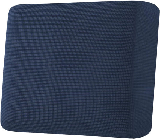 H.VERSAILTEX Super Stretch Individual Seat Cushion Covers Sofa Covers Couch Cushion Covers Slipcover Sets Thick Jacquard Textured Twill Fabric (1 Piece Chair Cushion Cover, Navy)