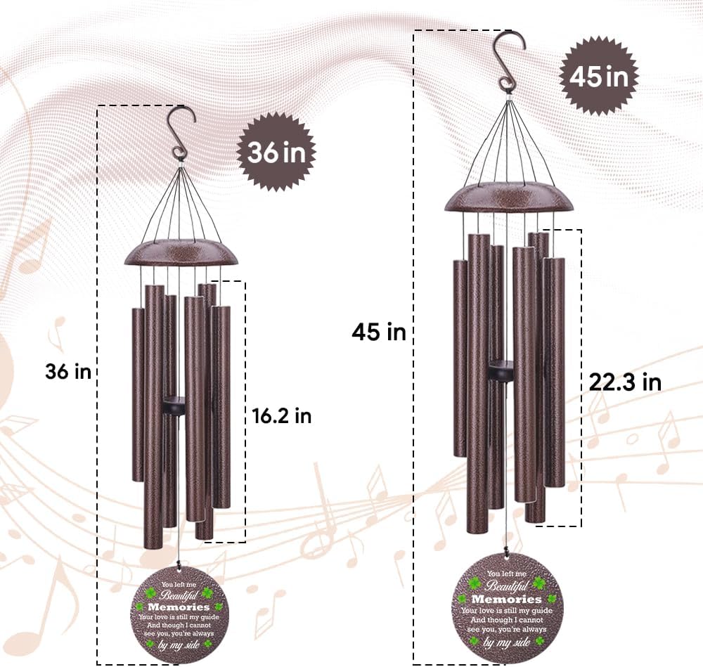 Personalized Memorial Wind Chime, Sympathy Wind Chimes for Loss of Loved One, Bereavement & in Memory Wind Chimes, Sympathy Gifts in Memory of Father, Mother or a Loved One