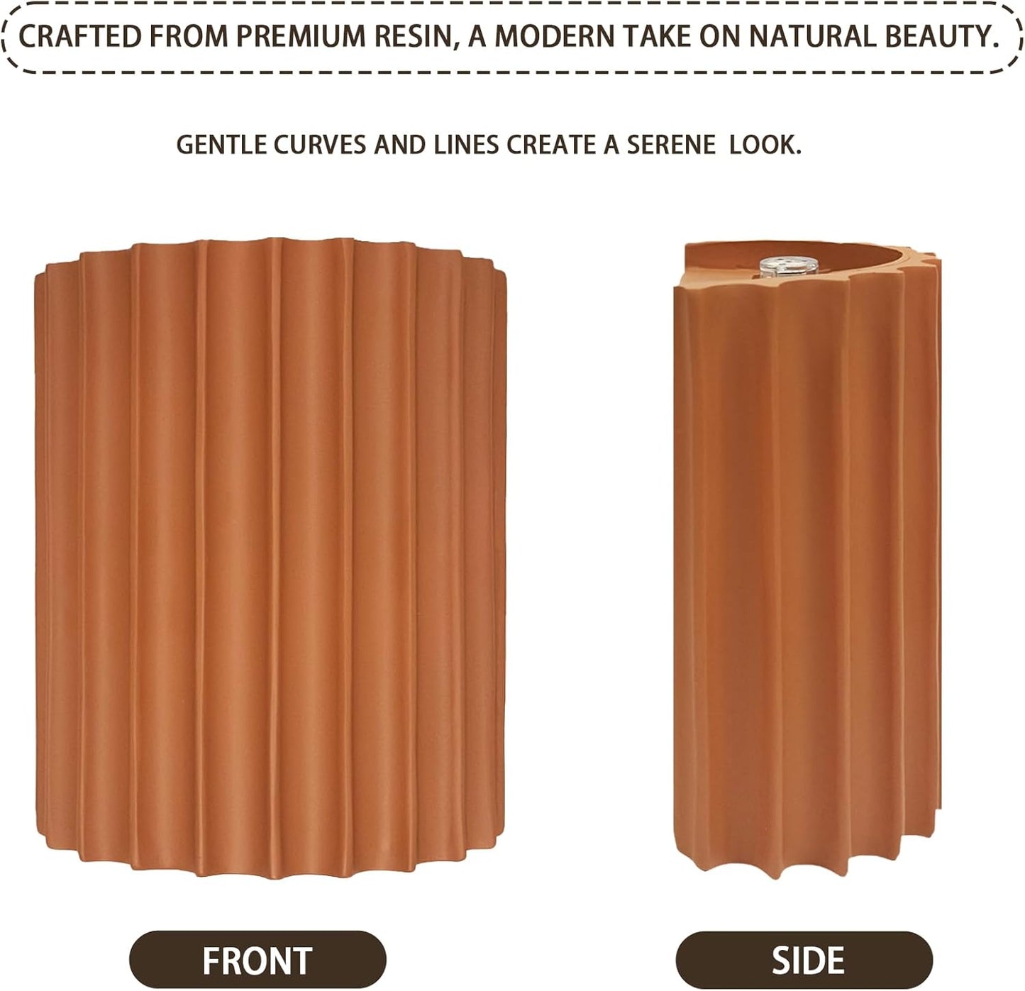 LightInTheBox Modern LED Wall Sconce Minimalist Resin Wall Light Nordic Style Half-Cylinder Tree Root Desgin Up and Down Light for Stairs Hallway Bedroom (Orange)