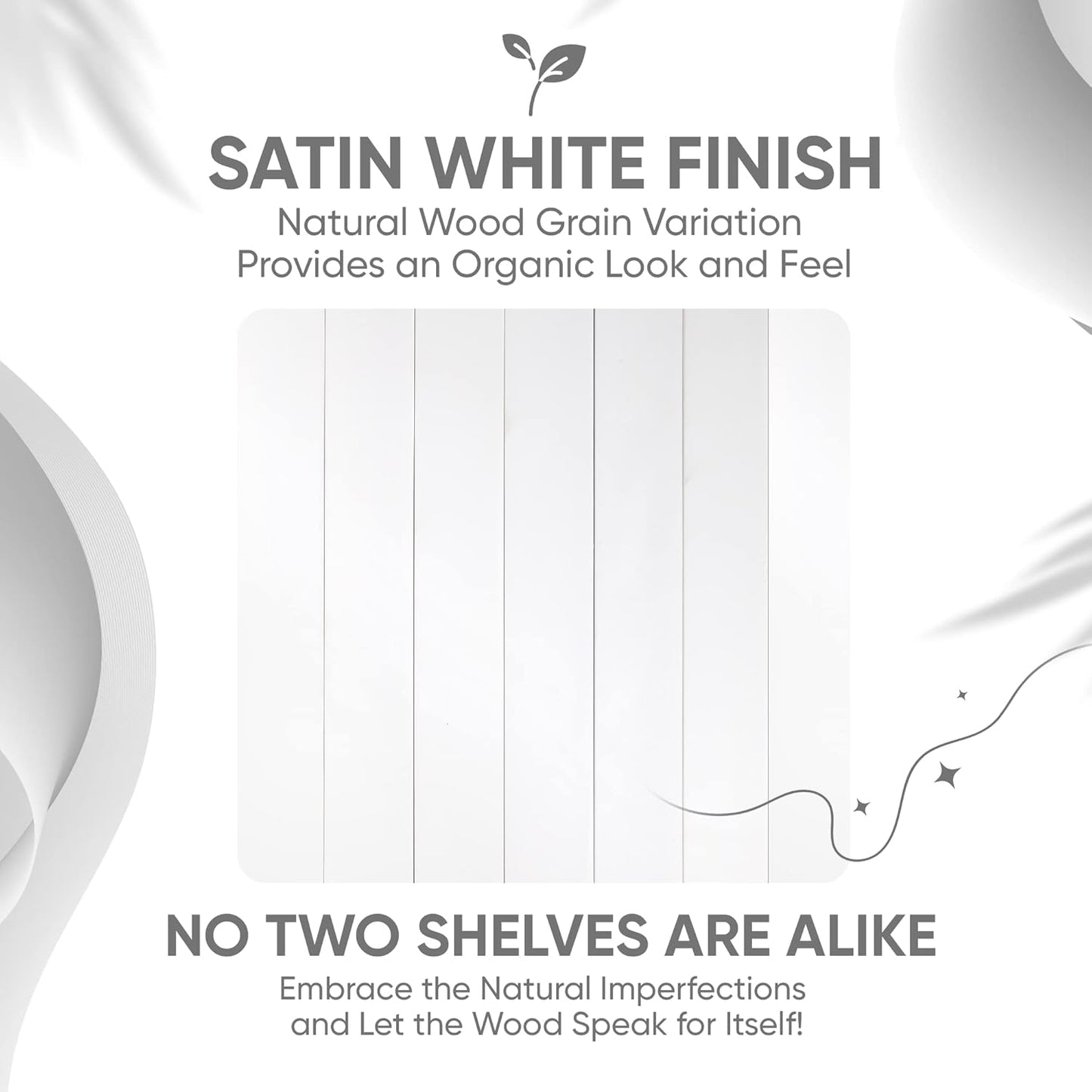 Homeforia White Floating Shelf 18 inch, High End Solid Real Wood 18inch Bathroom Floating Shelves for Wall Mounted, White Wooden 18in Floating Shelves, Heavy Duty Bracket, 18 X 6.5 X 1.75 in, Set of 4