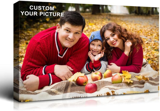 Wewejia Custom Canvas Prints with Your Photos for Family, 30x20inch Personalized Canvas Picture Wall Prints Best Custom Wall Decor for Living Room Bedroom Dining Room Office Easy to hang