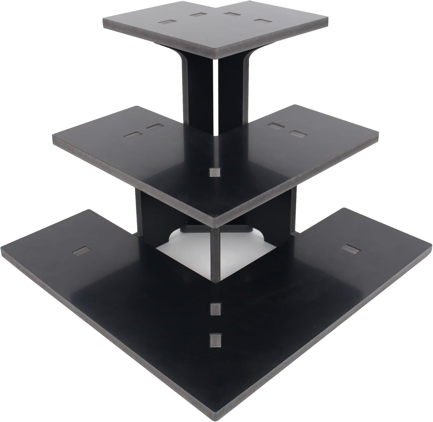 WANLIAN 3-Tier Corner Retail Table Display Stand, Portable Display Rack Shelves for Vendors, Craft Shows, Farmers Market, Pop Up Shop Countertop Black Risers for Display, Soap, Candles, Tumblers