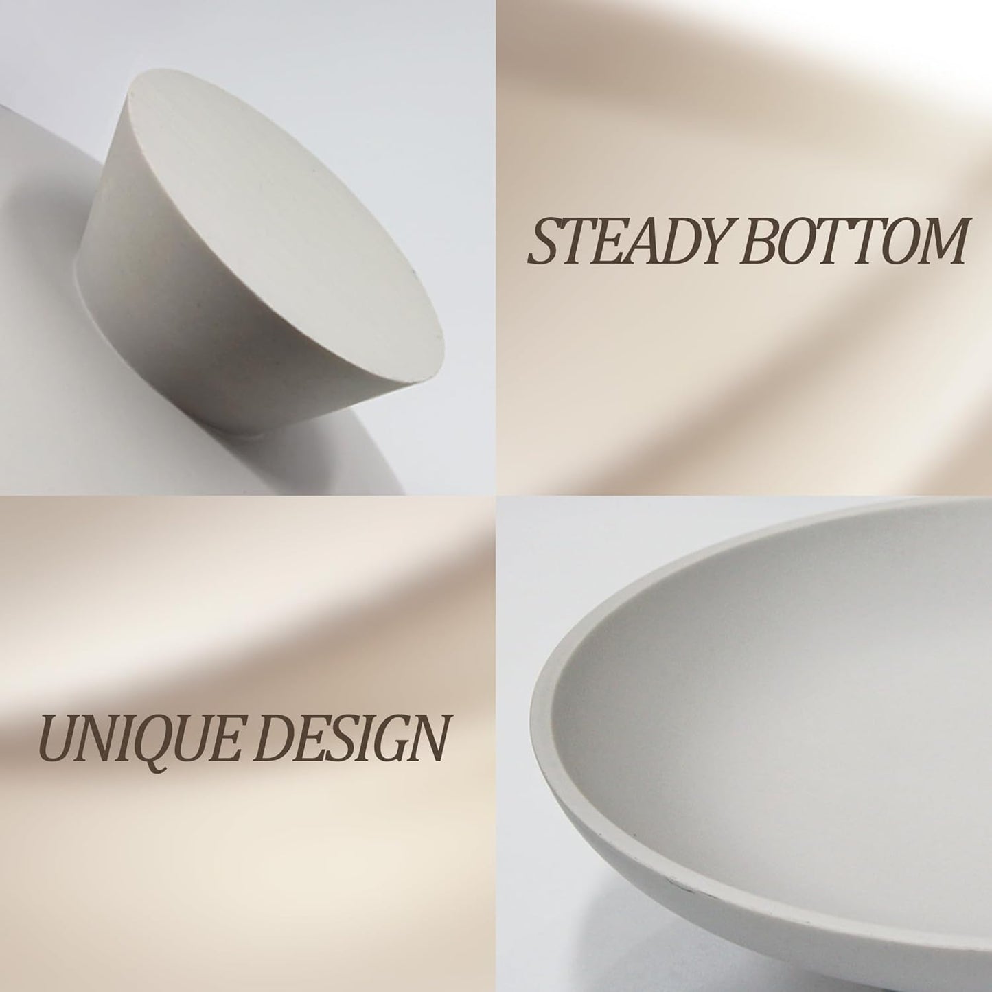 Modern Resin Pedestal Decorative Bowl, Large Fruit Bowl for Kitchen Counter, Stylish Key Bowl for Entryway Table, Grey