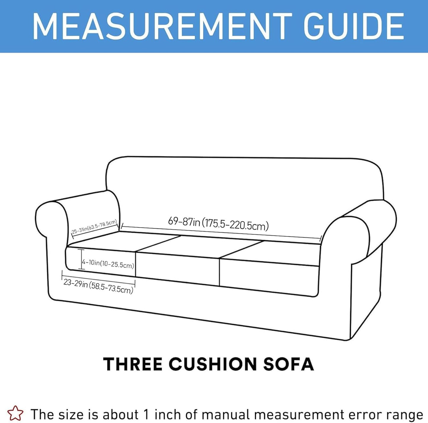 hyha Waterproof Couch Cushion Covers, Stretch Sofa Couch Seat Slipcover for Dog Washable, Non-Slip Waterproof Outdoor Cushion Covers for Patio Furniture Replacement (3 Pieces, Dark Grey)