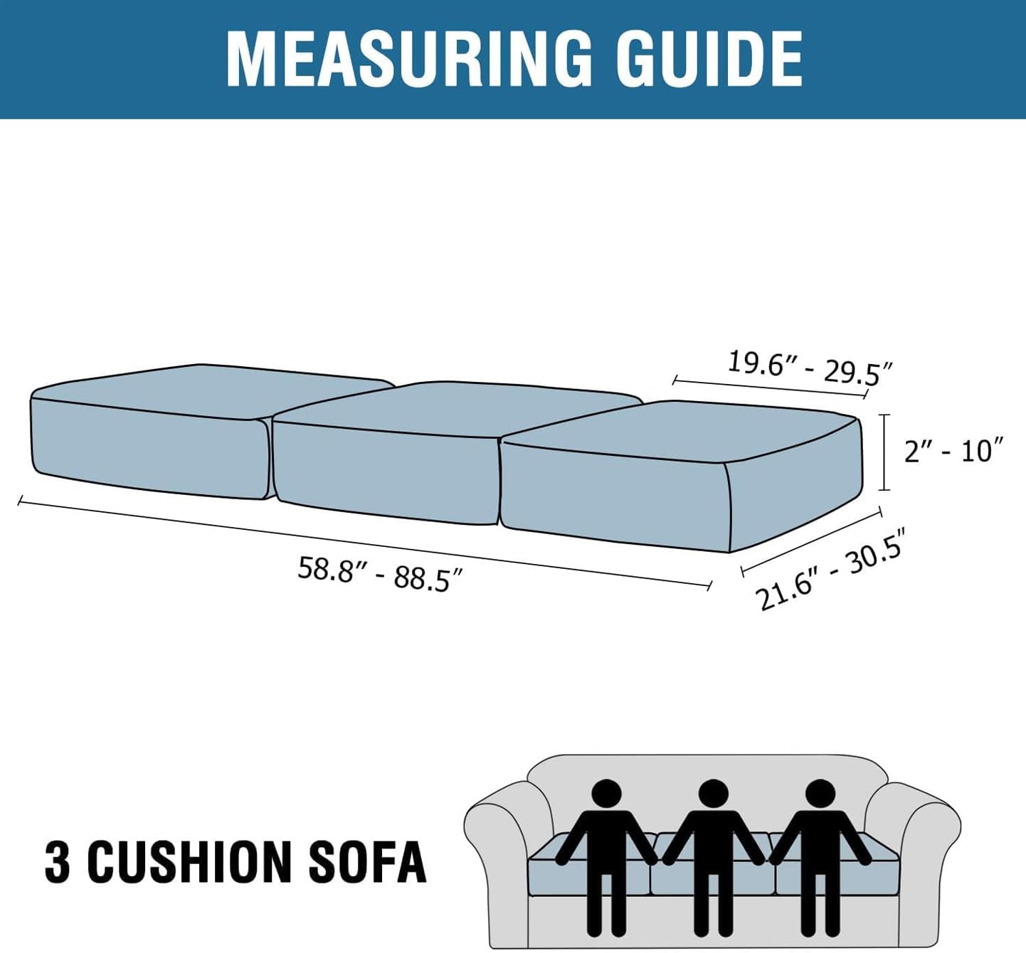 H.VERSAILTEX Velvet Stretch Couch Cushion Cover Plush Cushion Slipcover for Chair Loveseat Sofa Cushion Furniture Protector Seat Cushion Sofa Cover (3 Piece Sofa Cushion Covers, Oatmeal)