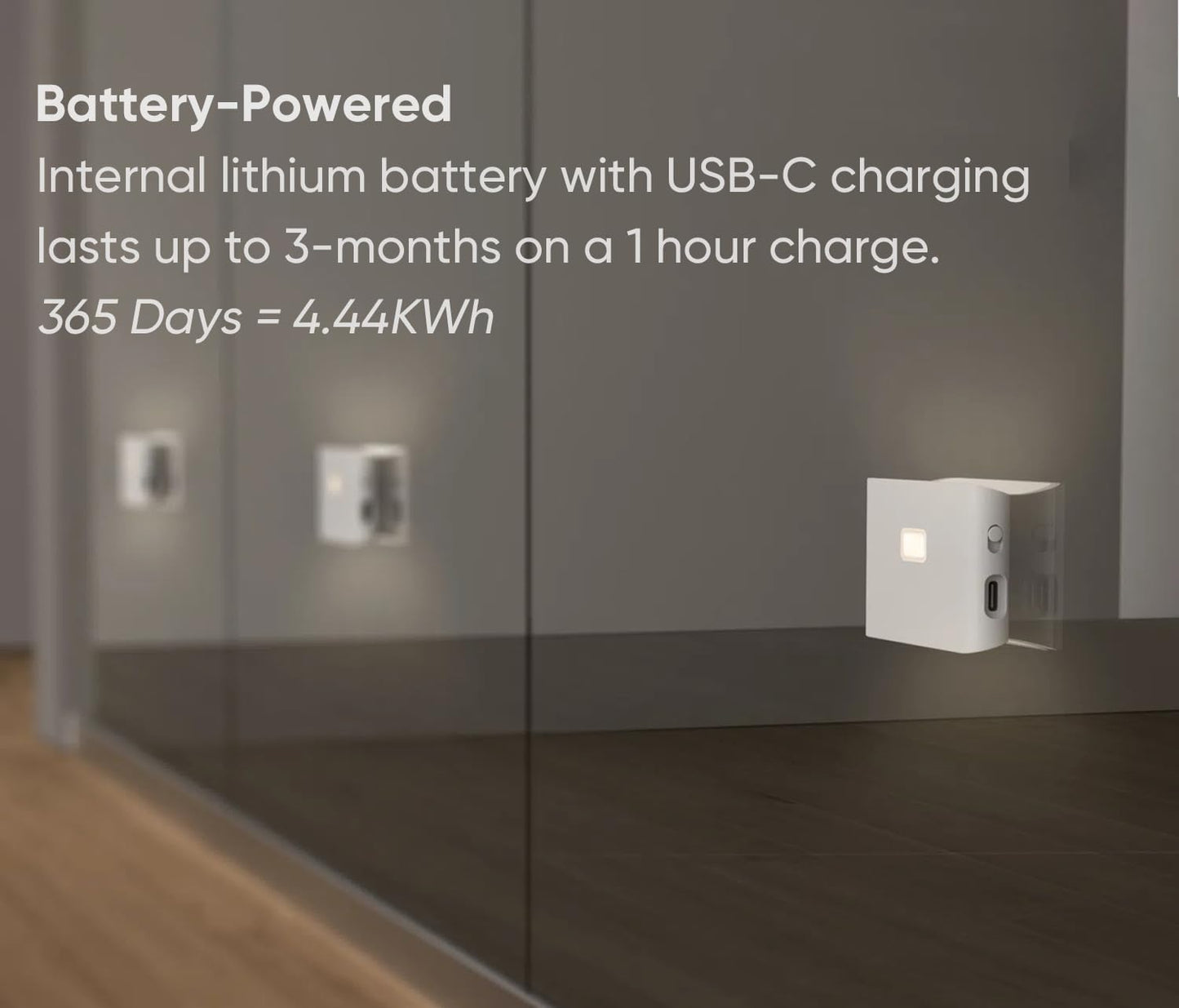 Rechargeable LED Night Lights with Motion & Dusk-to-Dawn Sensors - Soft White Stair Lights for Bathroom, Hallway, Bedroom - Magnetic Mount, Expandable Link System - 3 Pack