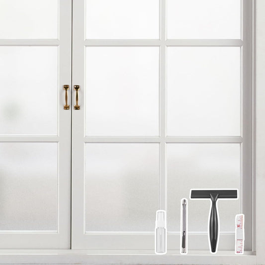 Kromapolis Window Privacy Film Frosted Glass Window Film, Heat Blocking Privacy Film for Glass Windows, Static Cling Non-Adhesive Frosting Window Stickers for Door Home (Frosted, 45.2 x 157.4 inch)