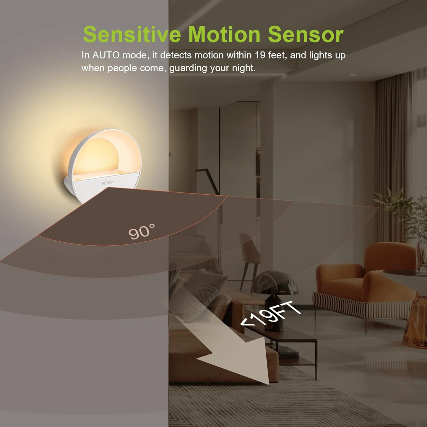 Rechargeable Battery Night Light, Motion Sensor Night Light, LED Warm White Magnetic Stick-on Motion Sensored Hallway Light, with Dusk to Dawn Sensor for Stairs, Wall, Closet, Cabinet (3 Pack)