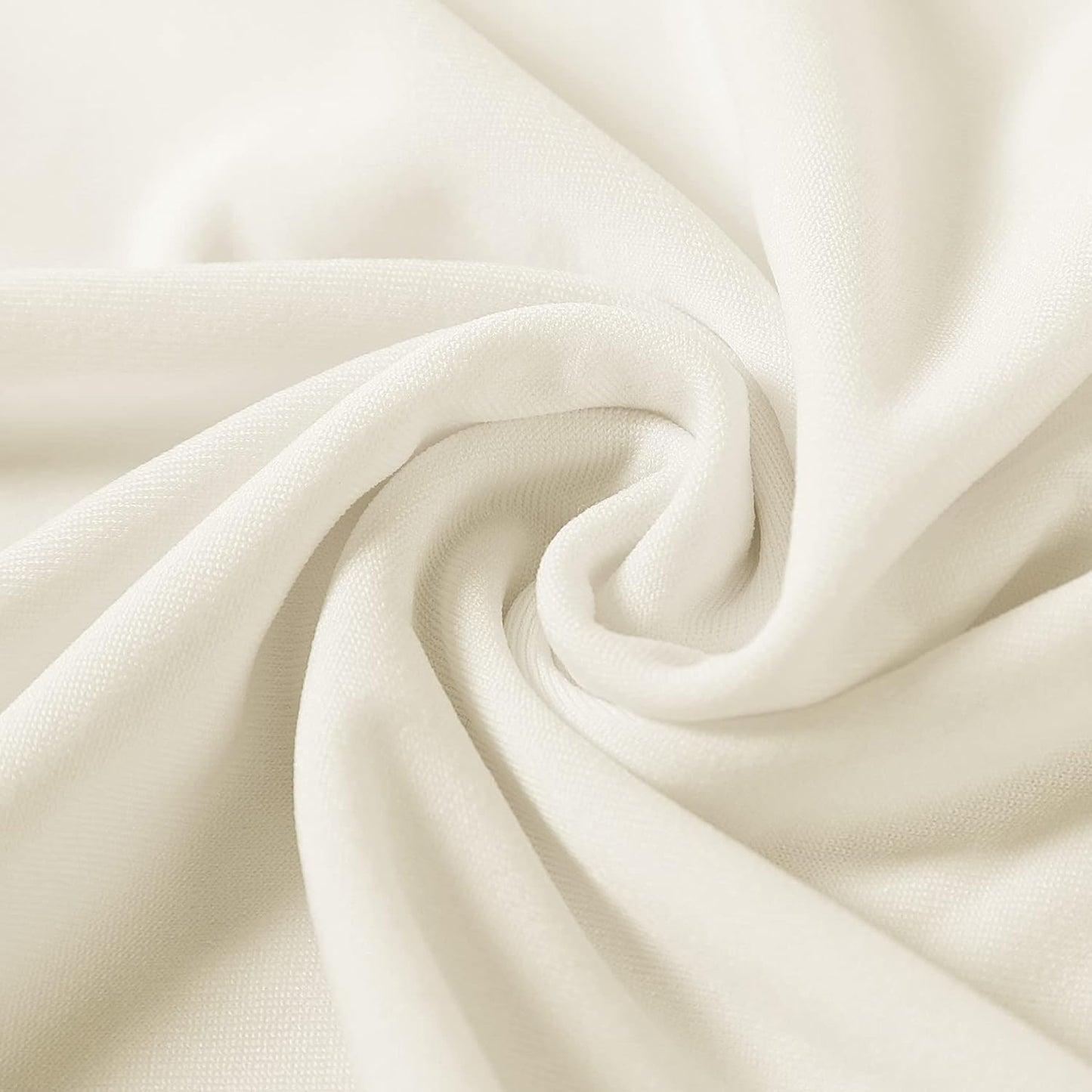 Spandex Chair Covers, 12PCS, Washable Protector for Living Room, Party, Banquet, Wedding, Hotel (Ivory)