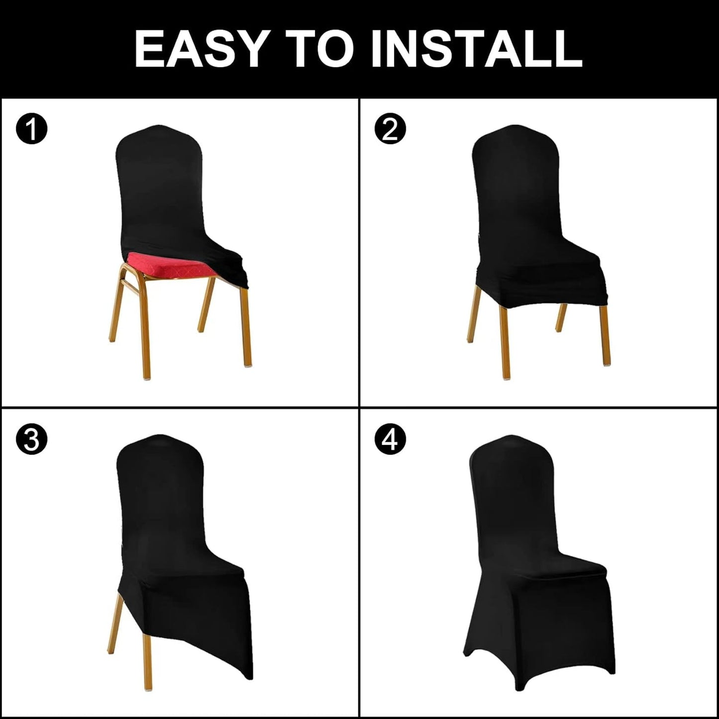 SUPERO Waterproof Spandex Chair Cover 12PCS, Stretch Dining Chair Covers, Polyester Outdoor Chair Covers, Protector Stretch Chair Cover for Party Universal, Banquet, Wedding Event, Hotel(Silver)