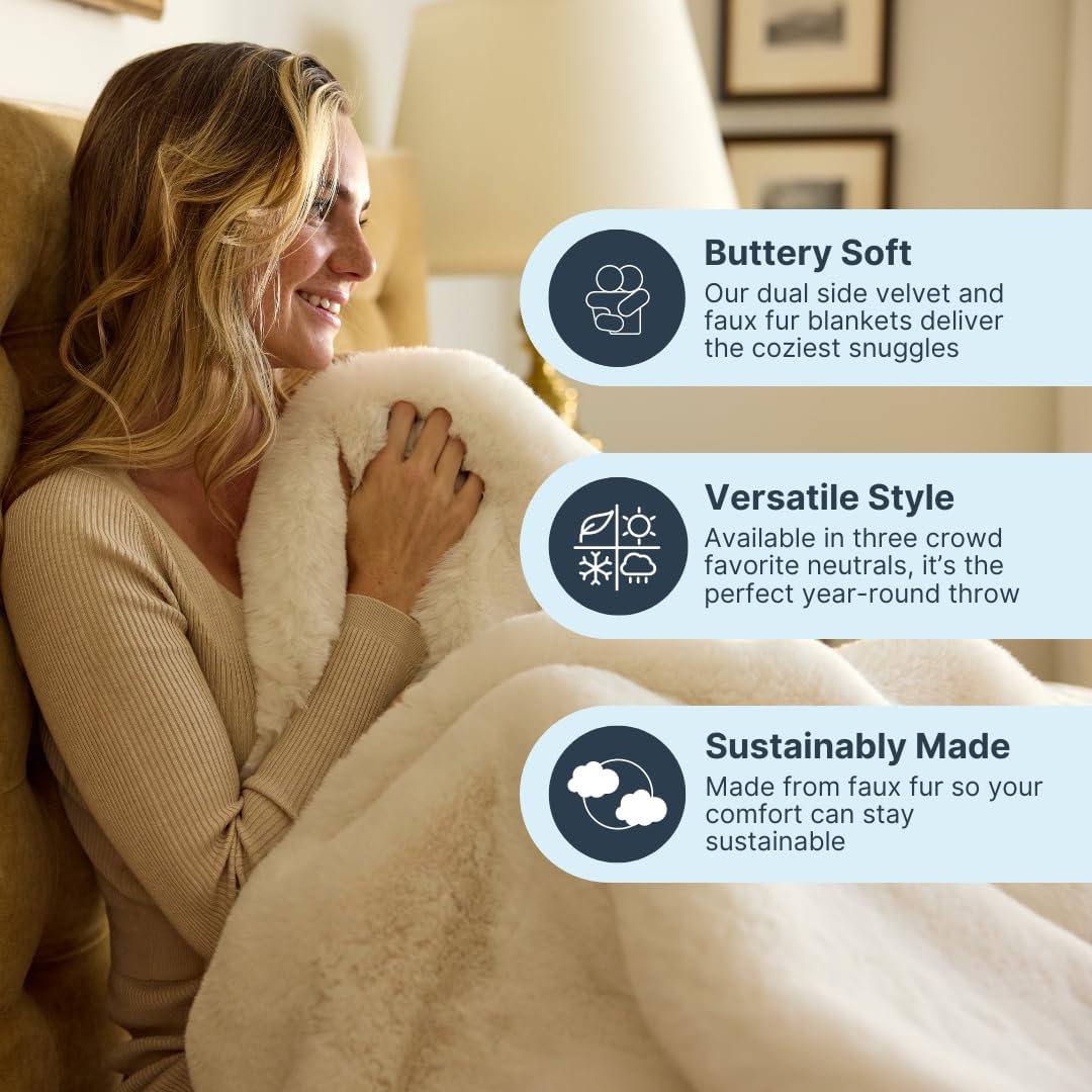 Nuzzie SnuggleLuxe Blanket - Vanilla (50"x60")