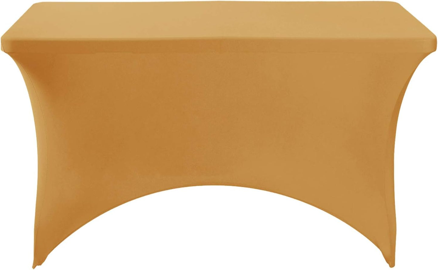 Spandex Table Cover for 4FT Table Universal Fitted Stretch Tablecloth for Party, Banquet, Wedding and Events-Gold