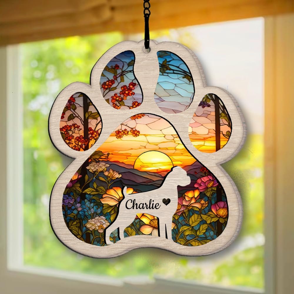 Personalized Boxer Dog Suncatcher Memorial Gifts, Custom Boxer Ornament Christmas Tree, Pet Remembrance Gift, Loss of Dog Sympathy Gift, Pets Memorial Ornament, Pet Loss Suncatcher